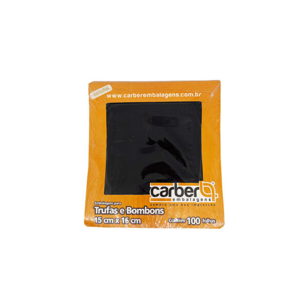 PAPEL TRUFA LISO PRETO 15 X 16 C/ 100UN