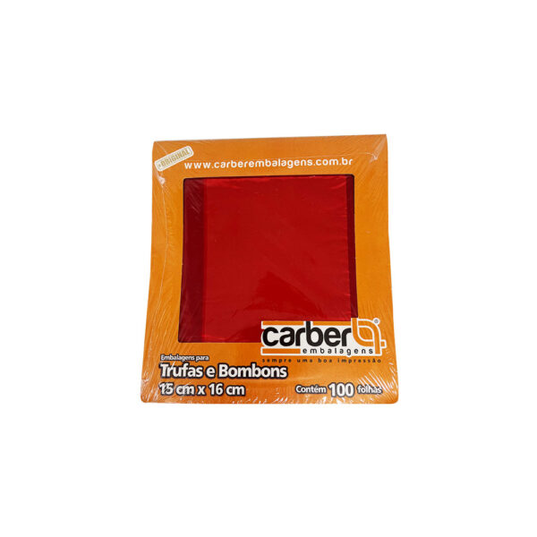 PAPEL TRUFA LISO VERMELHO 15 X 16 C/ 100UN